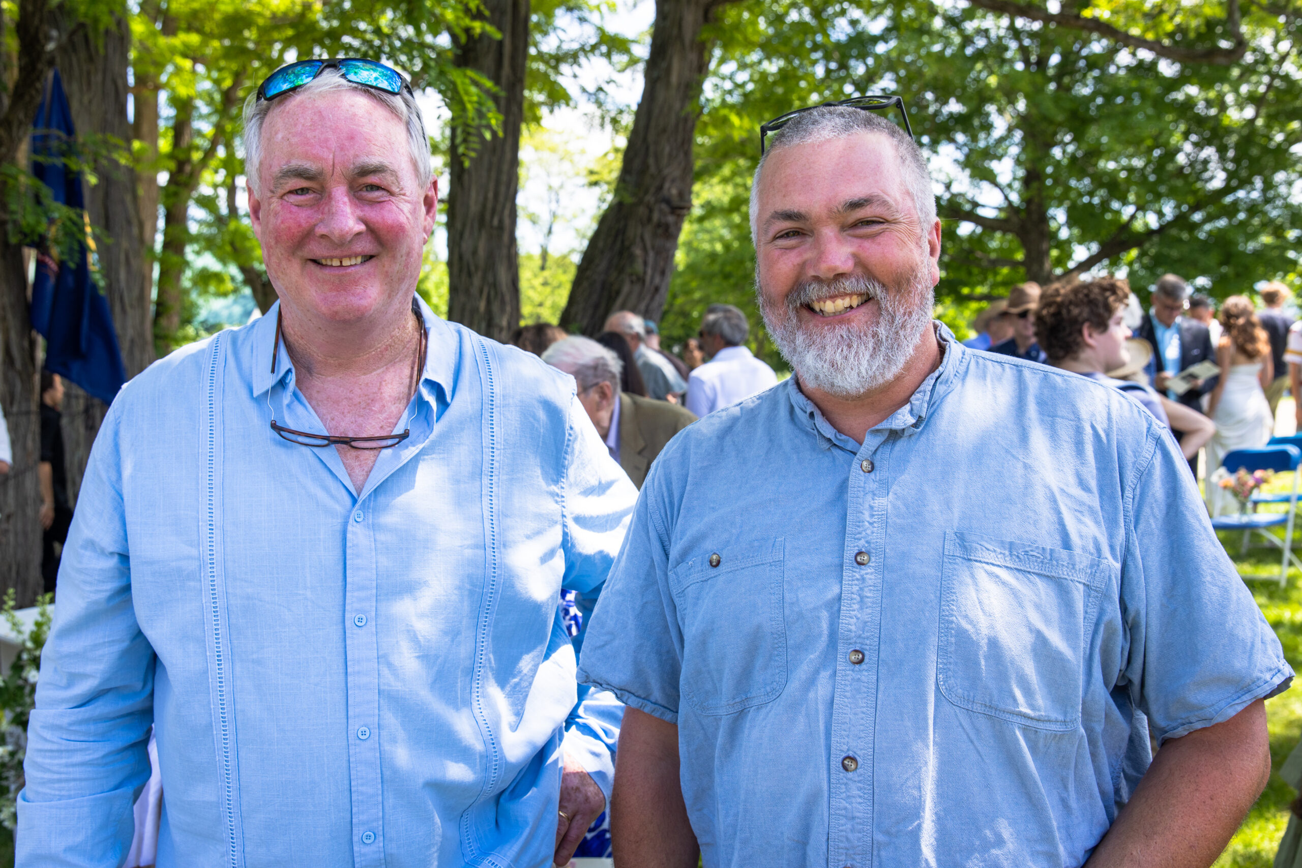 Farm Manager Noah Hoskins-Foryth (right) with outgoing Farm Manager Pete Stickney.