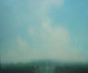 Michael Abram's painting Herrick's Cove, part of Transcendent Nature art show at the Currier Center Gallery at The Putney School.