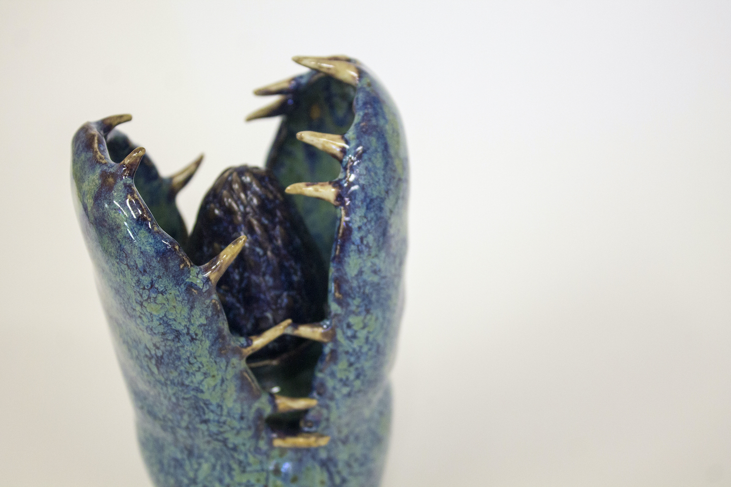 Blue ceramic sculpture
